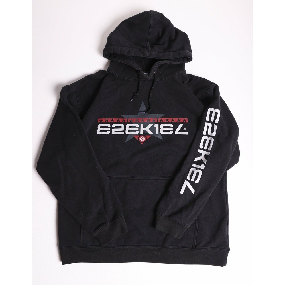 Vintage Y2K Ezekiel Hoodie Black Graphic Logo Pullover Skate Streetwear Small